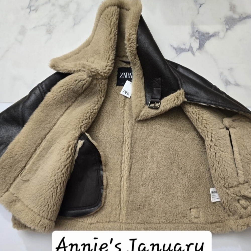 ZARA Women's Double Faced Biker Jacket(Brown, US M, L, XL / EUR M, L, XL) - Picture 13 of 15